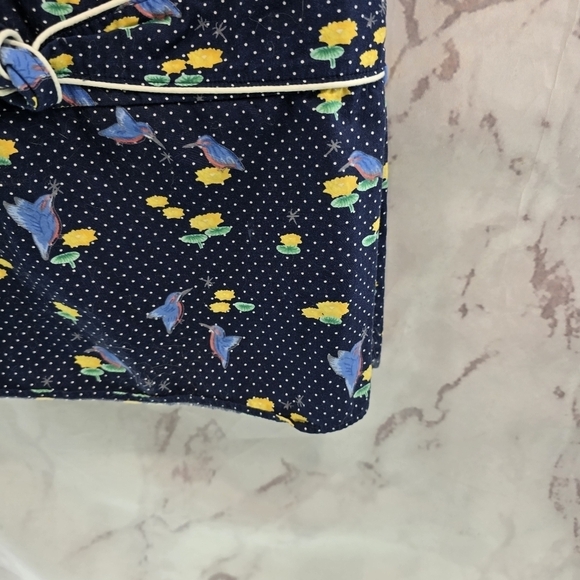 ModCloth Shirt Women Small Blue Pin Up Bird Floral Lilly Pad Trollied Dolly Tank - Picture 4 of 10